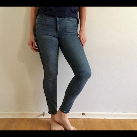 black jeans with stripe down the side